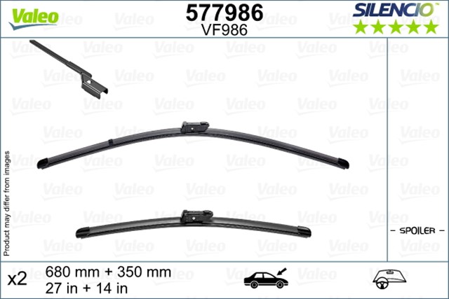 VALEO SILENCIO X - TRM FLAT BLADE VM986 X2 530 475 MM RENAULT CAPTUR II 11.2019