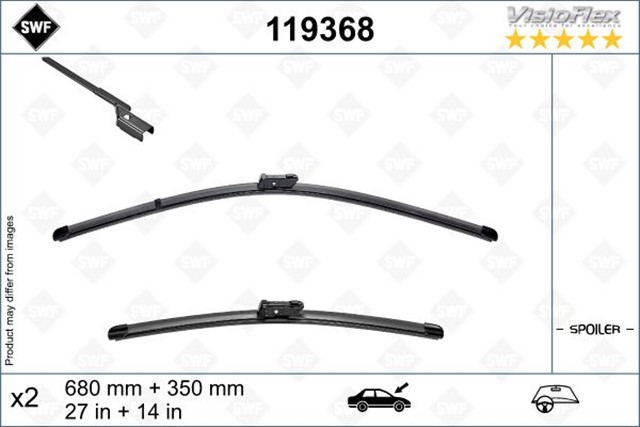 SWF VISIOFLEX FLAT BLADE X2 680 350 MM RENAULT CAPTUR 2 11.2019