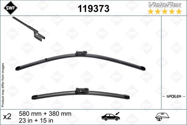 SWF VISIOFLEX FLAT BLADE X2 580 380 MM NISSAN JUKE P13A 12.2019
