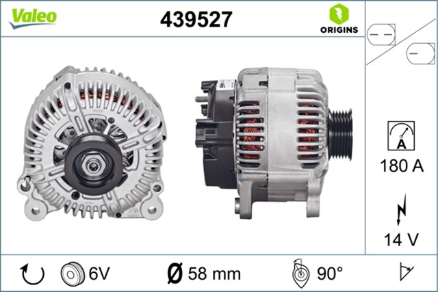 ALTERNATOR 14V 180A VW TOUAREG 04 - 10 - A6 04 - 11 - A8 03 - 10 - Q7 06 - 10 2.7 - 3.0 TDI