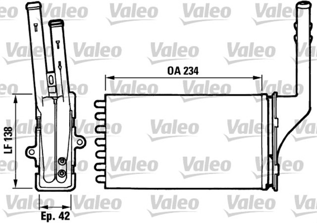 KALORIFER RADYATORU 106 91 - 96 SAXO 96 - 03 AX 91 - 96 234X138
