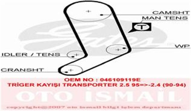 TRIGER KAYISI 122X265 CARAVELLA LT28 LT32 LT35 LT46 TRANSPORTER 2.5 - 2.4D - 2.5D 10V 90 AUDI CT939