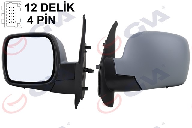DIS DIKIZ AYNASI SOL KANGOO 08 ELEKTRIKLI ISITMALI ASTARLI KONVEKS 5 FIS VM - 6131EHPL