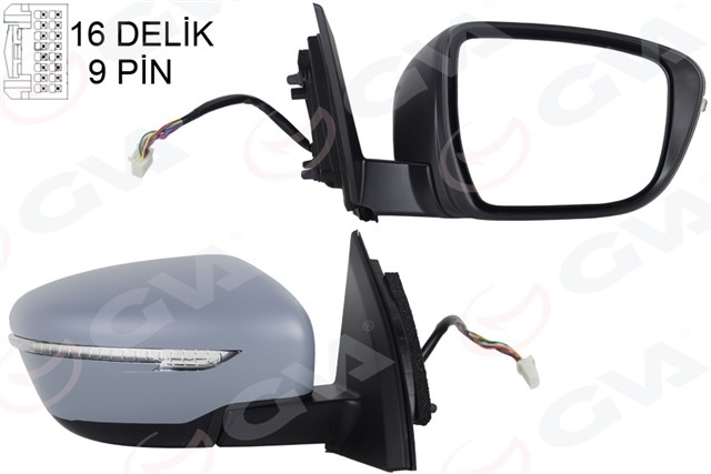 DIS DIKIZ AYNASI SAG QASHQAI 13 ELEKTRIKLI ISITMALI KATLANIR SINYALLI ASTARLI KONVEKS