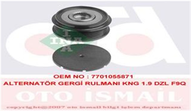 ALTERNATOR KASNAGI RULMANLI CLIO II - KNG - MGN - SCENIC 1.9DCI - 1.9DTI - LGN II 1.8 16V - 2.0 16V F9Q