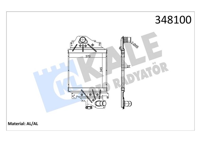 TURBO RADYATORU INTERCOOLER CLIO II 1.5DCI AL/PL/BRZ 345X370X27