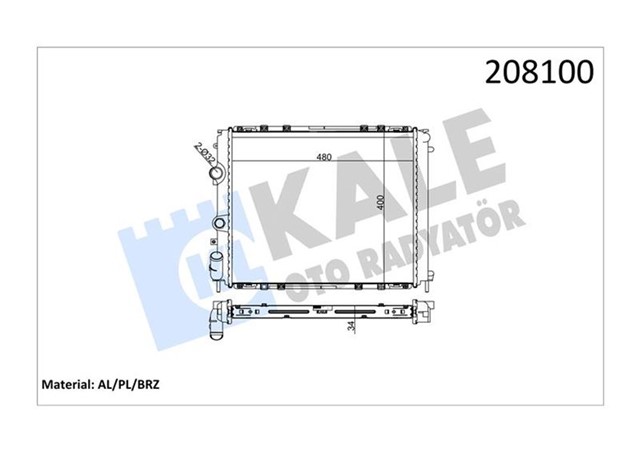 RADYATOR CLIO II 98 KNG 98 - 03 AC MEK 480X391X34 1 SIRA ALB SISTEM
