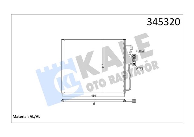 KLIMA KONDENSERI BMW E38 725 TDS - 728I - 730 - 735 - 740 - 750I - IL 94 OTO. - MEK. AL/AL
