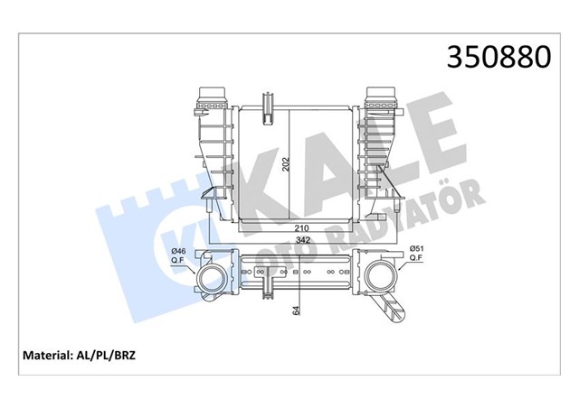 INTERCOOLER AL/PL/BRZ CLIO III - MODUS - GRAND MODUS - NOTE - NV200