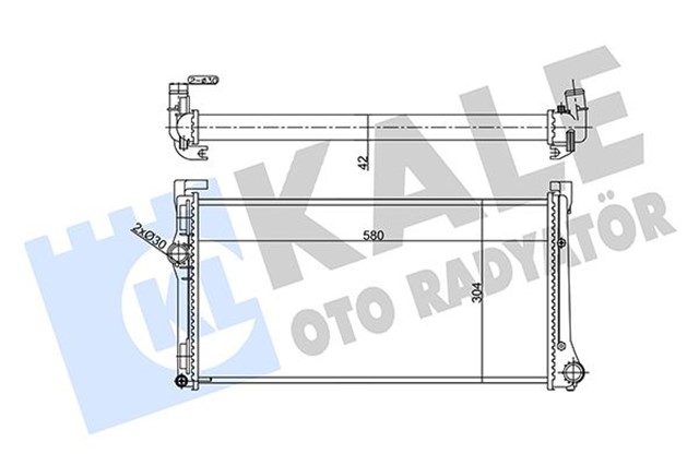 SU RADYATORU FIAT IDEA 04 PUNTO 03 LANCIA YPSILON 06 1.3DMTJ MT MEKANIK 580X304X42
