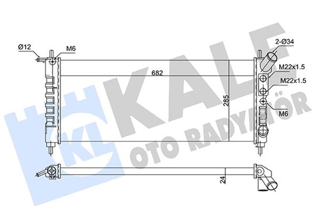 SU RADYATORU OPEL CORSA B 1.0I 12V 93 00 MT MEKANIK 682X285X24