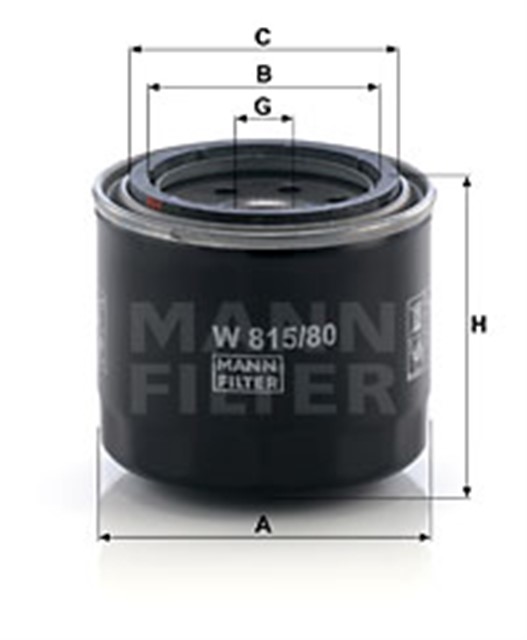 W 815/80 YAG FILTRESI ACCENT 1.3 - 1.5 - 1.6 94 - 05 - ERA 1.4 GL - 1.6GLS - ELANTRA 1.6 - 1.8 - 2.0 - GETZ 1.3 - 1.4 - 1.6 - I20