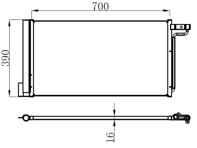 KLIMA KONDENSERI FOCUS III 1.6 1.6TI 2.0TDCI 11 CMAX 1.6TI 2010 700X368X16 OTO. - MEK.