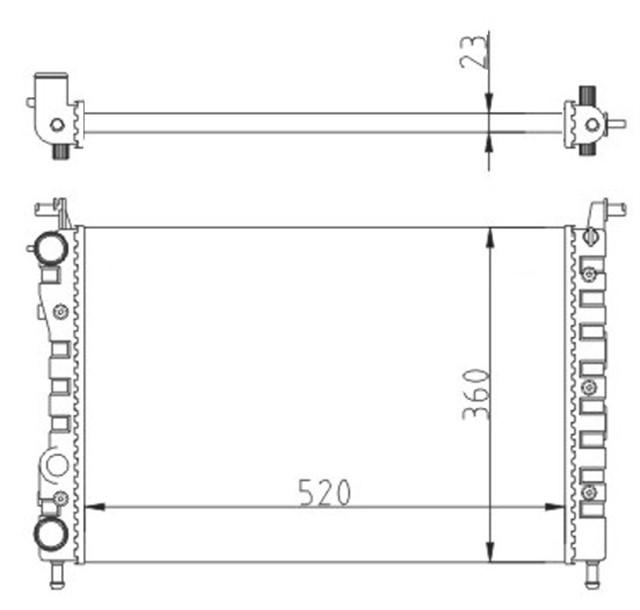 RADYATOR PALIO - ALBEA - STRADA 96 1.2 - 1.4 - 1.6 16V KLIMASIZ MEK 522X359X23