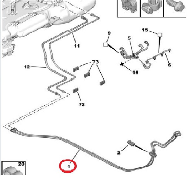 YAKIT HORTUMU PEUGEOT P301 - CITROEN C - ELYSEE 1.6 DV6