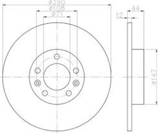 ARKA FREN AYNASI P508 1.6VTI - 1.6THP - 1.6HDI - 2.0HDI 10 290X12X10