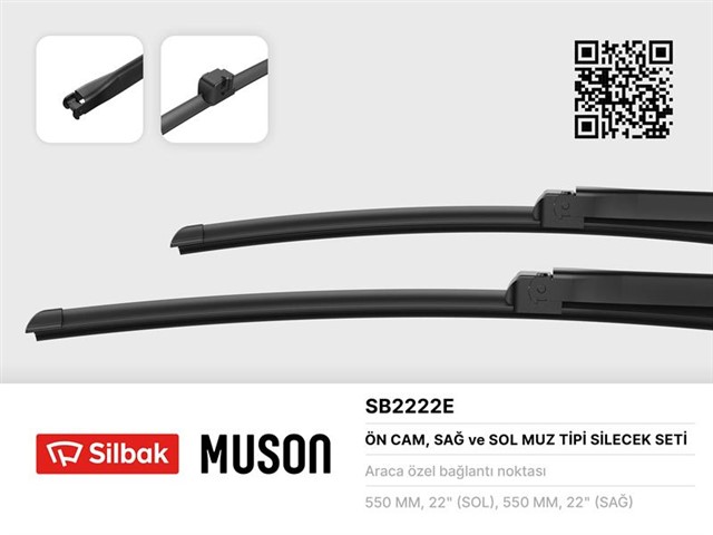SILECEK SUPURGESI 550/550MM MUZ TIPI A4 03 - 04 CABRILOET 04 - 07 MERCEDES C - CLASS 03 - 07 MERCEDES CLK