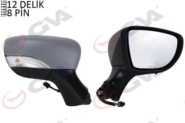 DIS DIKIZ AYNASI SAG CLIO 12 ELEKTRIKLI ISITMALI ASTARLI SINYALLI SENSORLU KONVEKS VM - 6126EHPSR