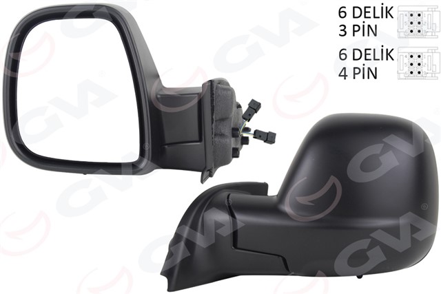 DIS DIKIZ AYNASI SOL PARTNER - BERLINGO 12 - 18 ELEKTRIKLI DESENLI REZISTANSLI OTOMATIK ACMA KAPAMA