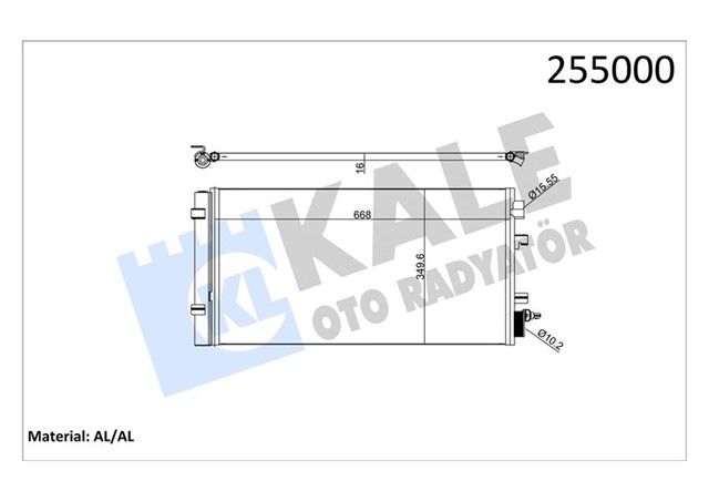 KLIMA KONDENSERI FLUENCE 2010 648X350X16 MM