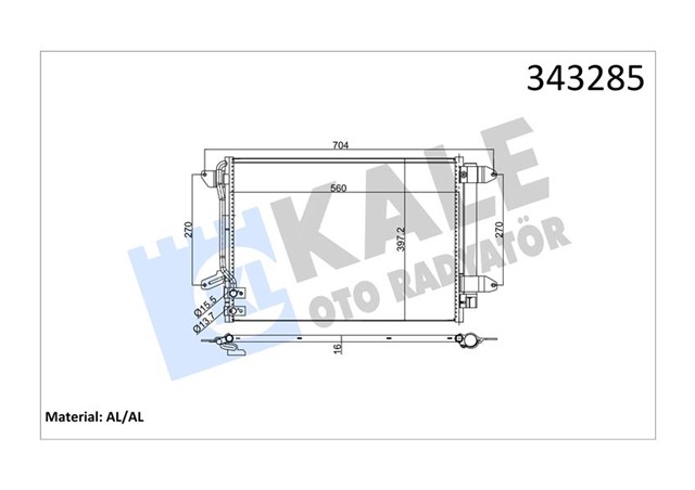 KLIMA KONDENSERI JETTA 10 582X378X16 AL/BRZ