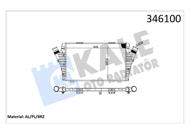 TURBO RADYATORU INTERCOOLER VECTRA C - SIGNUM AL/PL/BRZ 650X397X.4X30