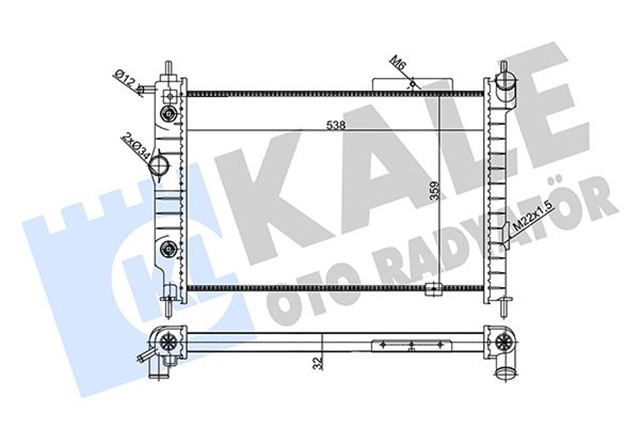 SU RADYATORU OPEL ASTRA F 1.4I 1.6I 2.0I 1.7D 93 - 98 AT NAC MEKANIK 538X359X32 90443392