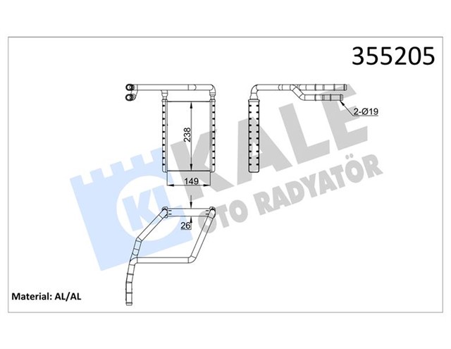 KALORIFER RADYATORU BRAZING FORD TOURNEO CUSTOM V362 12 TRANSIT V362 14