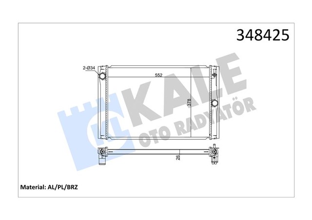 RADYATOR BRAZING COROLLA D4D 07 545X370X26