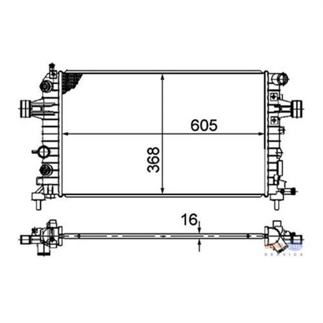 RADYATOR BRAZING ASTRA H 1.2 - 1.4 - 1.8 - ZAFIRA B 1.6 AC KLIMASIZ MEK 600X368X26