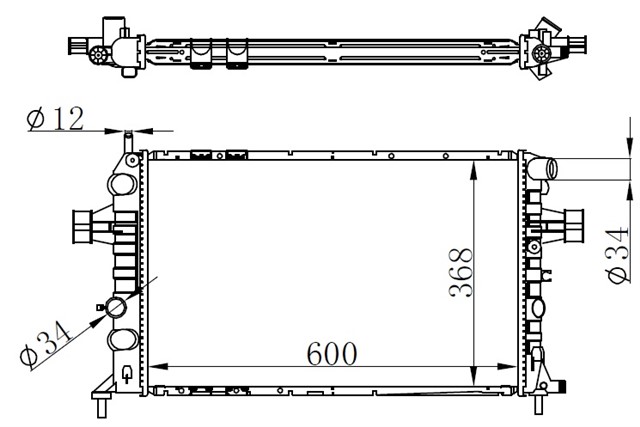 RADYATOR ASTRA G - ZAFIRA 1.4 16V - 1.6 16V - 1.8 16V - 2.0 16V - 2.2 16V AC KLIMASIZ MEKANIK BRAZING 600X368X16