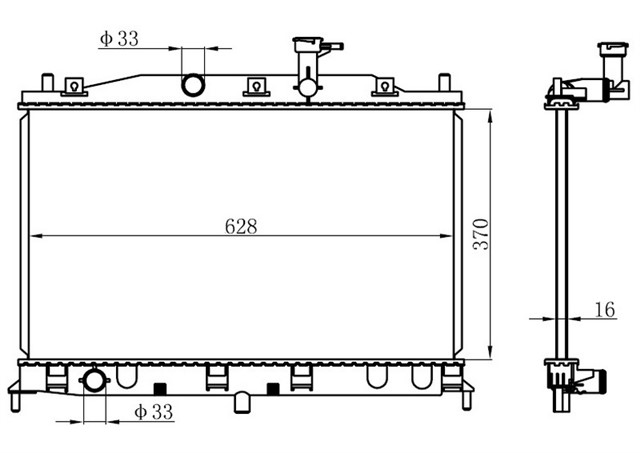 RADYATOR BRAZING ACCENT ERA 1..4/1.6I 05 AC KLIMASIZ MEK 370X628X18