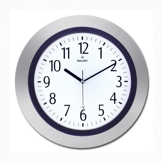 DUVAR SAATI GRI - MOR CERCEVE CAP:33.8CM AKRILIK BOYALI 2 RENK ABS KASA MINERAL CAM SESSIZ AKAR MAKINE PVC KADRAN KADRAN OLCUSU: 240MM KADRAN BASKI ALANI: 150MM