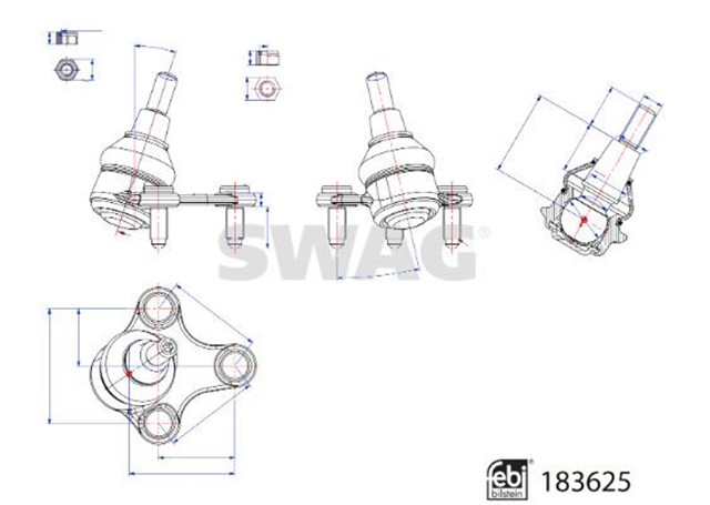 ROTIL CIVATALARA VE SOMUNLARA SAHIP OLAN VW FEBI 183625