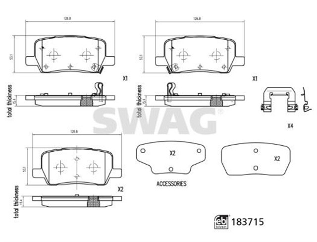 FREN BALATASI TAKIMI MONTAJ MALZEMESI OLAN TESLA FEBI 183715