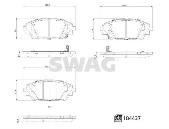 FREN BALATASI TAKIMI MONTAJ MALZEMESI OLAN MAZDA FEBI 184437