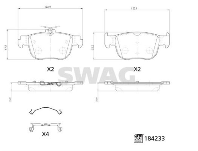 FREN BALATASI TAKIMI MONTAJ MALZEMESI OLAN CUPRA FEBI 184233