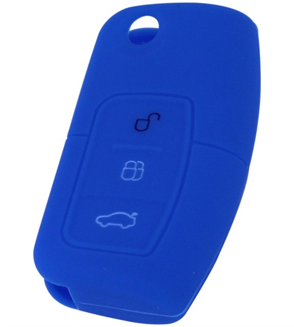 KONTAK ANAHTAR KUMANDA KORUYUCU KILIF SILIKON 3 TUS MAVI FORD FOCUS 2 - FIESTA - X MAX