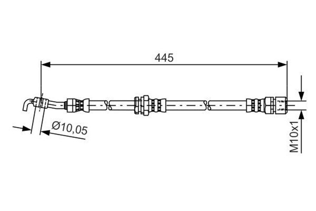 FREN HORTUMU SAG; ARKA. 445.00 MM