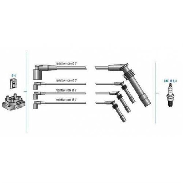 BUJI KABLO TK CLIO 1.4EI 8V 99 - LOGAN 1.6 16V 05 K7J