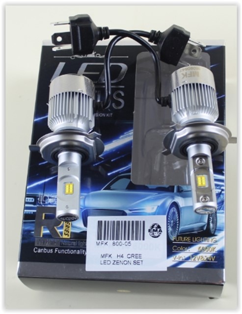 300 - 36 AMPUL 12V H4 LED XENON SET CREE LED/ORJ. CIFT DEVRE