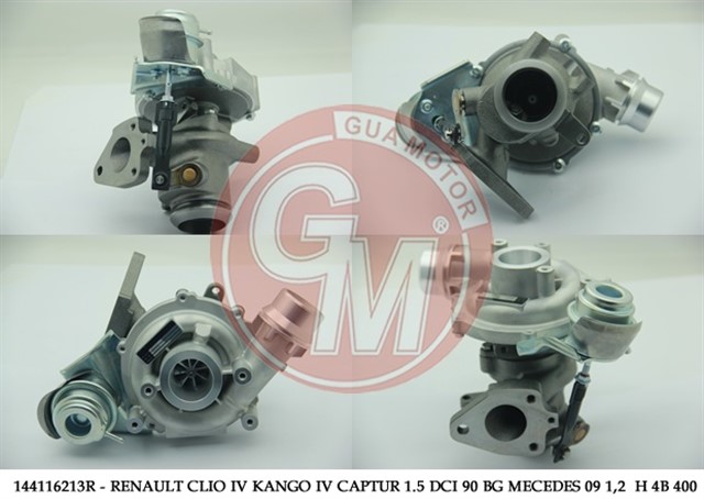 TURBOSARJ RENAULT CLIO IV 12 CAPTUR 13 LOGAN II 12 SANDERO II 12 KANGOO 08 DOKKER 12 1.5 DCI 90 HP EURO 5 . MERCEDES CITAN OM607 W415 12 21