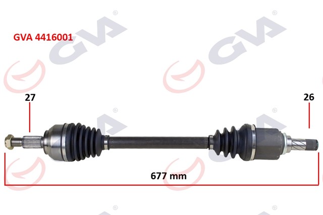KOMPLE AKS SOL KANGOO 3 1.5 DCI 08 - 677MM