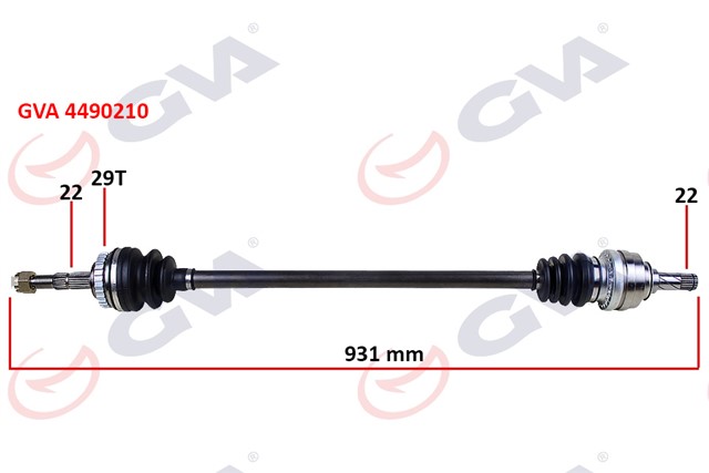 KOMPLE AKS SAG CORSA C - COMBO 1.2 - 1.4 16V 1.3 CDTI - 1.7DTI 00 - 06 29 DIS ABS LI 931MM