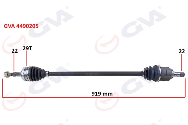 KOMPLE AKS SAG CORSA B 1.6 93 - 00 ABS LI 29 DIS 919MM