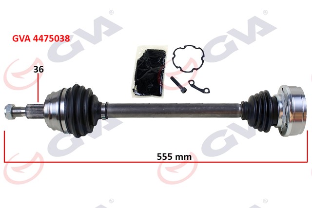 KOMPLE AKS SOL GOLF IV - BORA - LEON 97 - 05 1.4 - 1.6 555MM