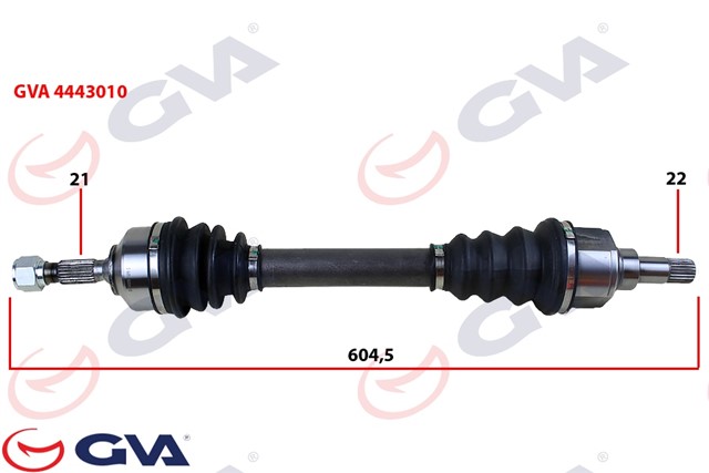 KOMPLE AKS SOL PEUGEOT 206 1.4 - 1.6 TU5 98 - 06 604MM