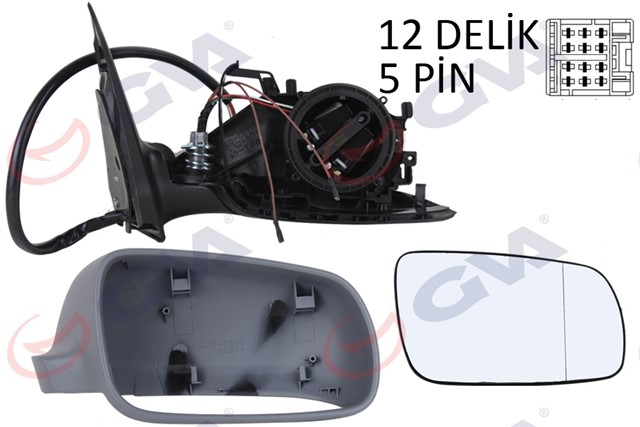 DIS DIKIZ AYNASI SAG FABIA 05 ELEKTRIKLI ISITMALI ASTARLI KONVEKS 5 FIS VM - 606EHPR