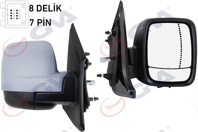 DIS DIKIZ AYNASI SAG TRAFIC - VIVARO 14 ELEKTRIKLI ISITMALI SENSORLU ASTARLI ASFERIK 6 FIS VM - 976EHPSAR