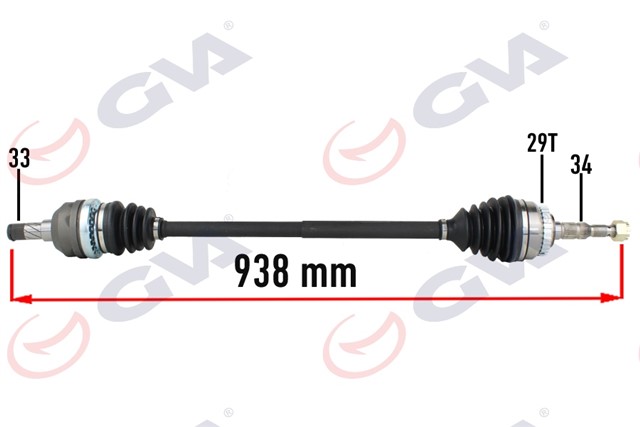 KOMPLE AKS SAG VECTRA A 1.8 - 2.0 88 - 95 - ASTRA F 92 - 98 - CALIBRA A 89 - 97 ABS LI 29DIS 938MM